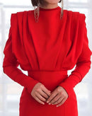 Vestido Longo Plissado Com Fenda Frontal